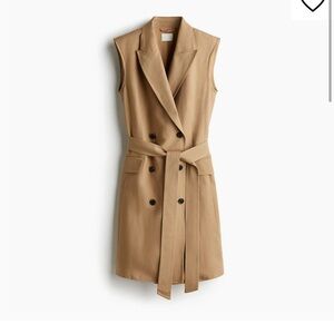 H&M Sleeveless Tan Trench Dress